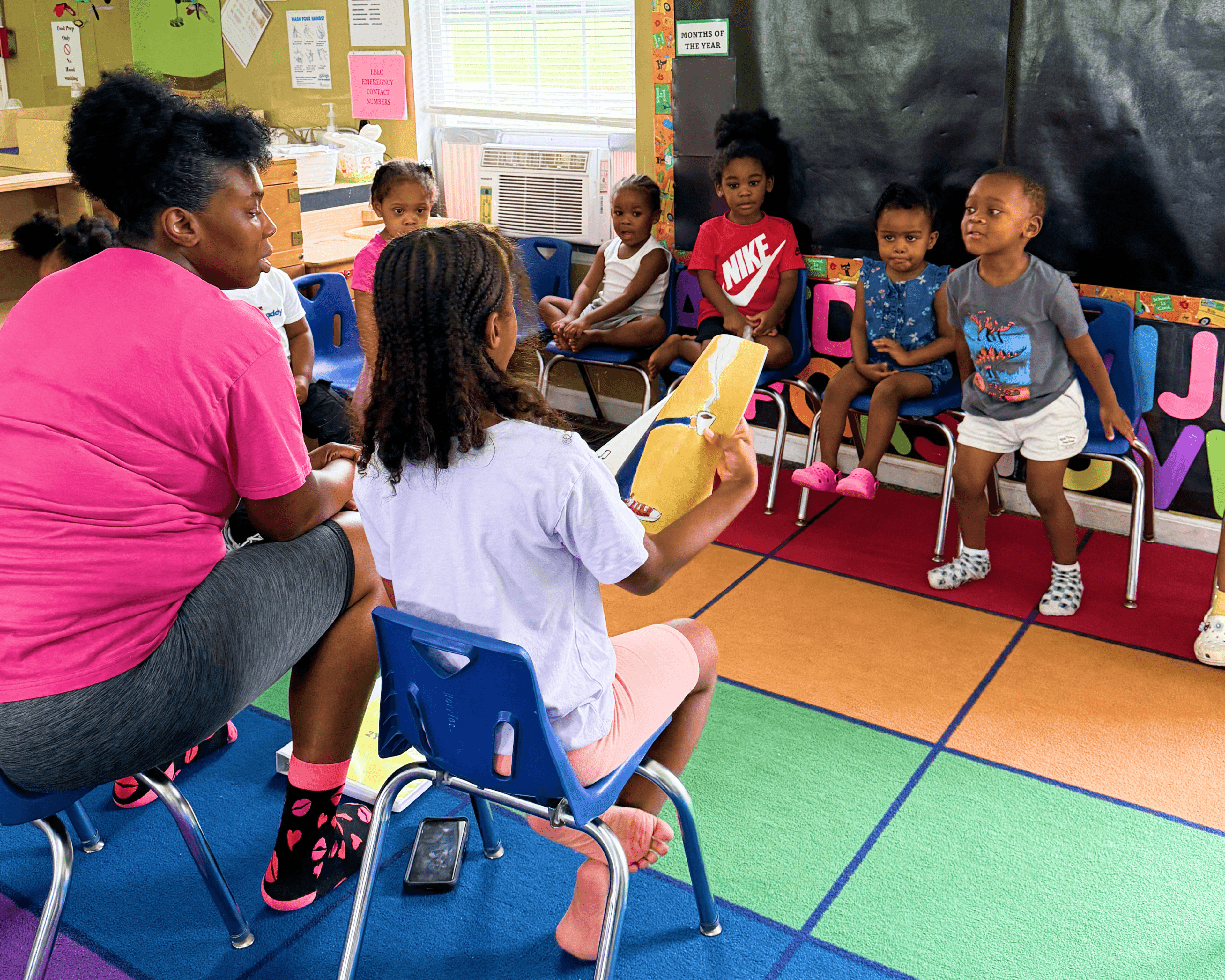 Children learning together outdoors